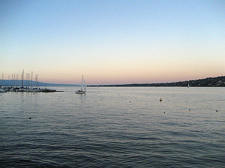 Foto Genfer See bei Nacht