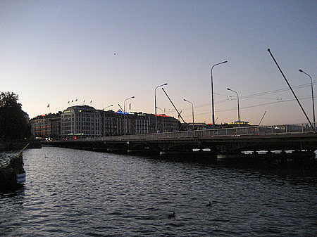 Genfer See bei Nacht Fotos