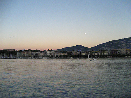Genfer See bei Nacht Foto 