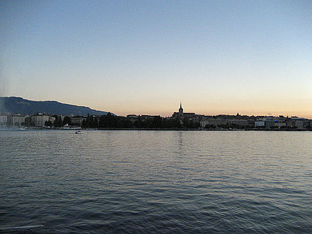 Foto Genfer See bei Nacht - Genf