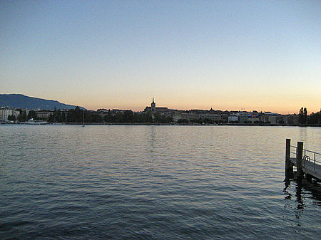 Genfer See bei Nacht Foto 