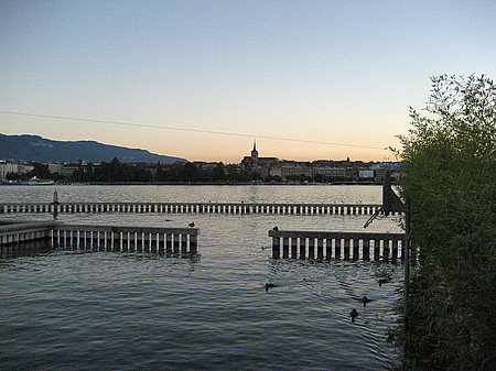 Genfer See bei Nacht Fotos
