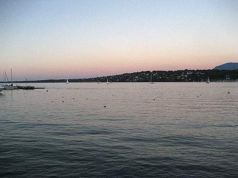 Foto Genfer See bei Nacht - Genf