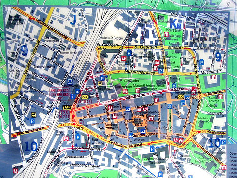 Stadtplan des Stadtzentrums Fotos